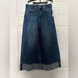 GAP Girls Dark Wash Denim Baggy Mid Rise Adjustable Waist Jeans Size 8